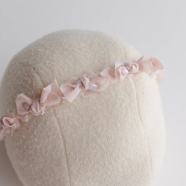 BELLE blush knots bows headband. newborn headband. baby prop.