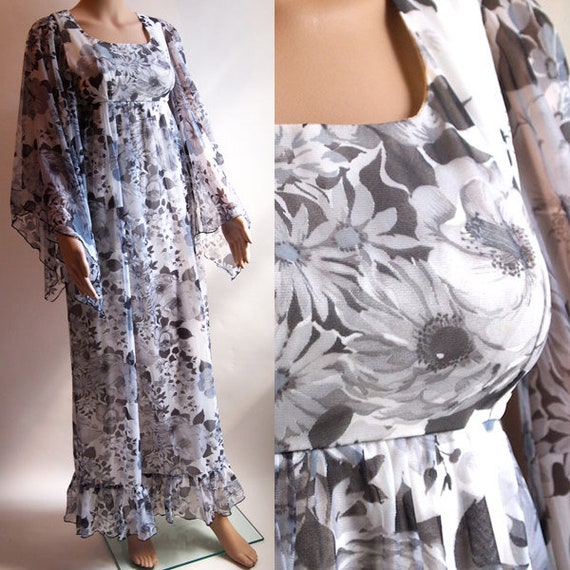 grey floral maxi
