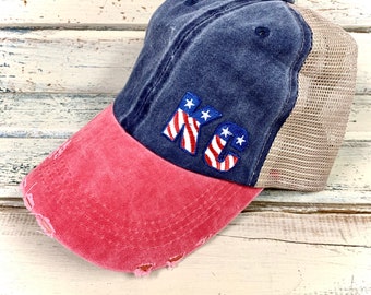 KC Patriotic Color Block Trucker Hat