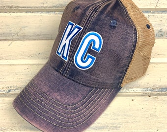 KC Trucker Hat Blue Dirty Wash