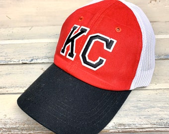 KC Color Block Trucker Hat Red