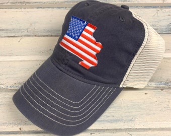 Missouri USA Flag Trucker Hat