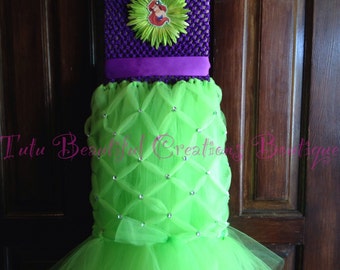 Ariel Inspired Tutu Dress With matching headband or hairclip