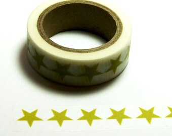 Line of Yellow Stars on White Washi Tape