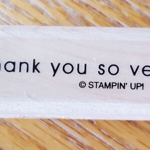 Sello de goma "Muchas gracias" retirado de Stampin Up