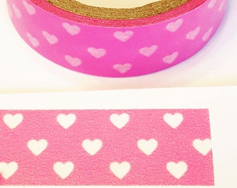 Light Pink With Vellum Hearts Designer Washi Tape