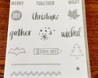 Conjunto de carimbo de borracha sazonal Snapshot 2015 Project Life retirado do Stampin Up