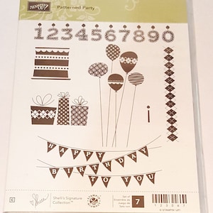 Patterned Party Rubber Stamp Set retired from Stampin Up