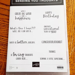 Sending You Thoughts Cling Rubber Stamp Set retiré de Stampin Up