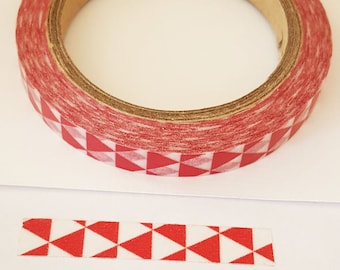 Red and White Triangles Designer Washi Tape