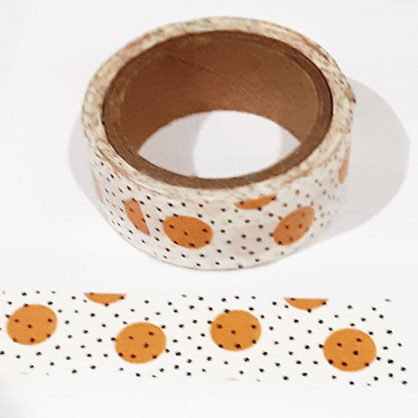 White with Orange Dots and Black Specks Washi Tape from American Crafts