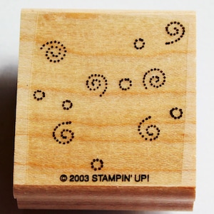 Dotted Swirls and Dotted Circles Background Rubber Stamp Retired from Stampin Up