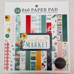 6 x 6 Inch Sunflower Market Designer Paper Pad from Carta Bella and Echo Park Paper Co.