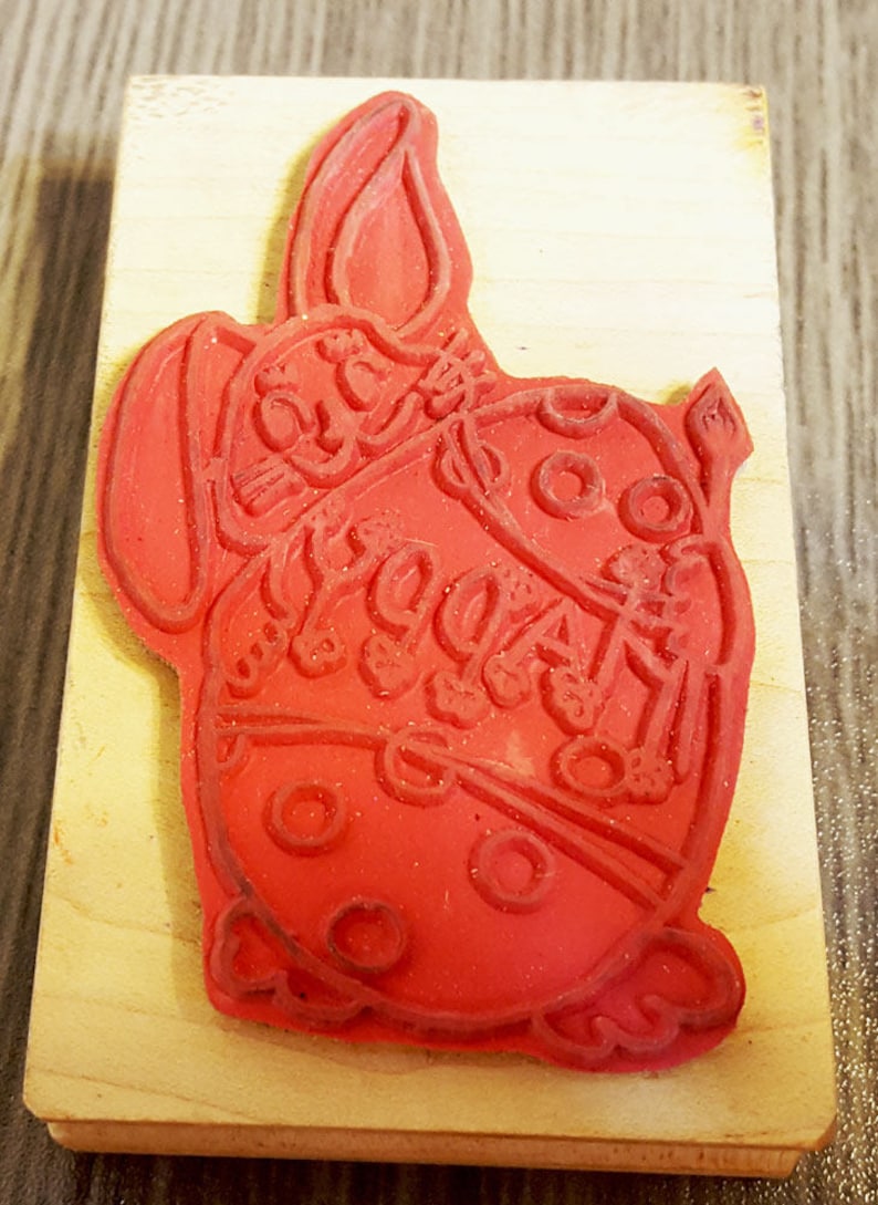Easter Bunny and Easter Egg Rubber Stamp from Sassistamps