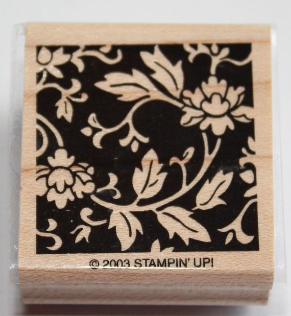 Shadow Stamp Decorative Square Flower Design Rubber Stamp retired from Stampin Up