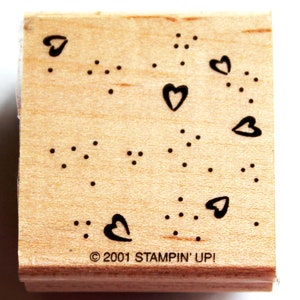 Dots and Hearts Background Rubber Stamp retired from Stampin Up