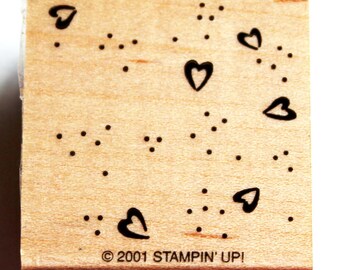 Dots and Hearts Background Rubber Stamp retired from Stampin Up