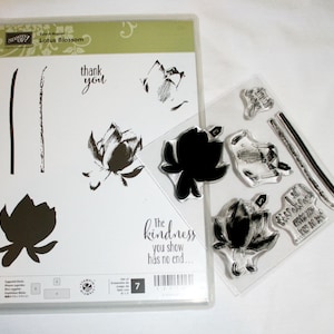 Set de tampons photopolymères Fleur de lotus retiré du marché Stampin Up