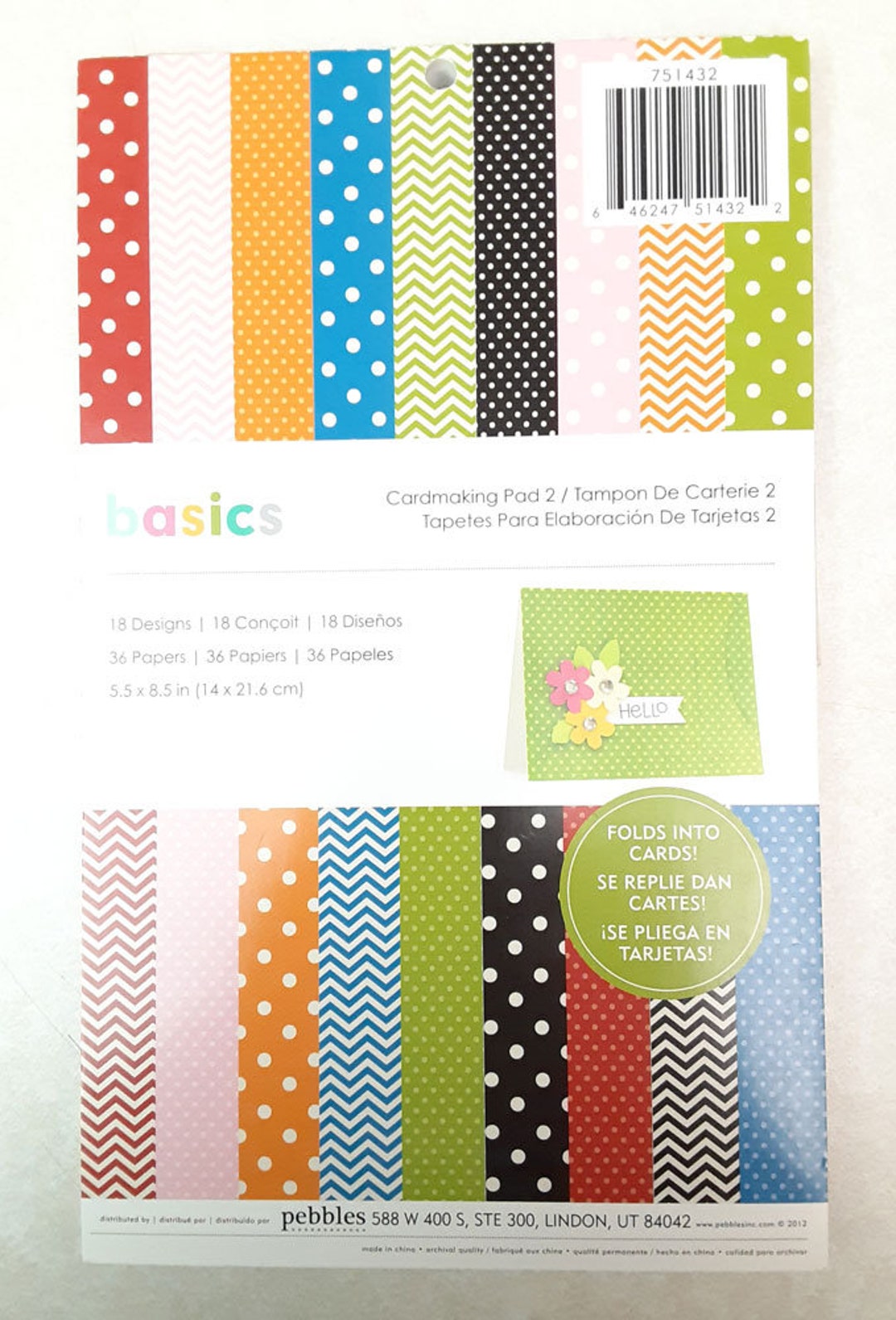 Basics Cardmaking Pad 2 Cardstock Designer Paper Pad From Pebbles Etsy