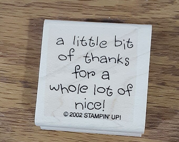 A Little Bit of Thanks Rubber Stamp Retired From Stampin’ Up - Etsy