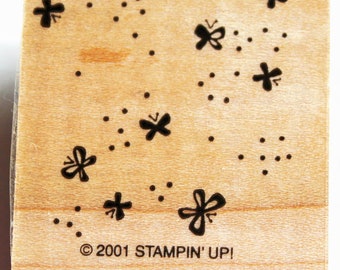 Dots and Mini Butterflies Background Rubber Stamp retired from Stampin Up