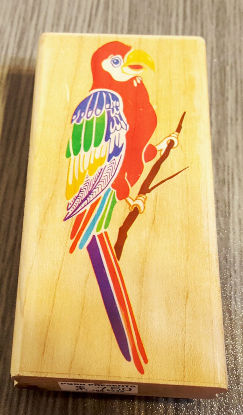 Posh Palmer Parrot Rubber Stamp from Posh Impressions RubberStampede