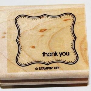 Framed Thank You Rubber Stamp retired from Stampin Up