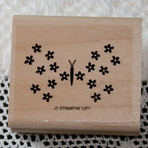 Decoratieve stempel vlinder en bloem van Stampin Up