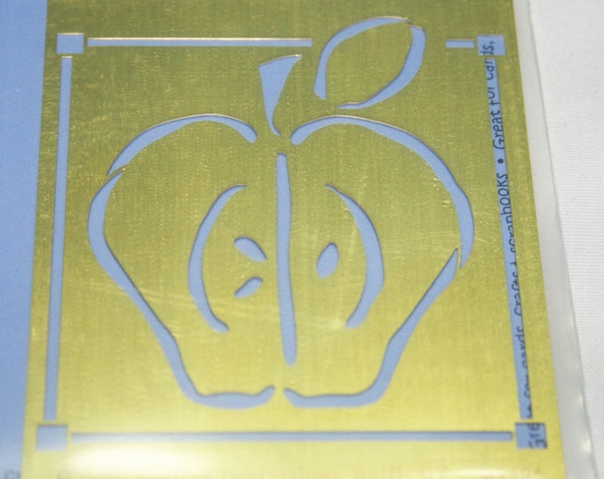 L9404 Apple Slice With Square Border Brass Template for Dry Embossing ...