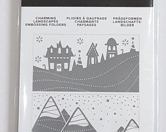 Conjunto de Pastas de Relevo Charming Landscapes, descontinuado pela Stampin' Up!