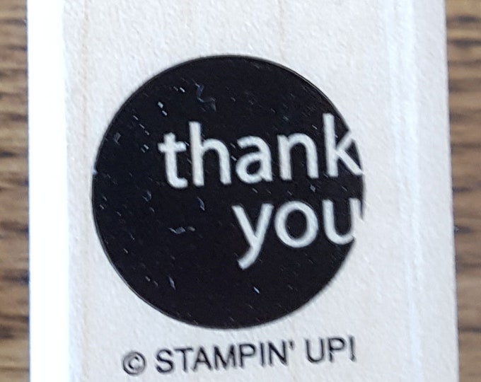Thank You Circle Rubber Stamp Retired From Stampin Up - Etsy