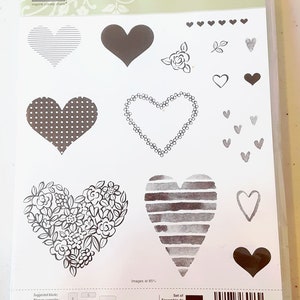 Il set di timbri in gomma con montaggio trasparente in fotopolimero Heart Happiness è stato ritirato da Stampin Up