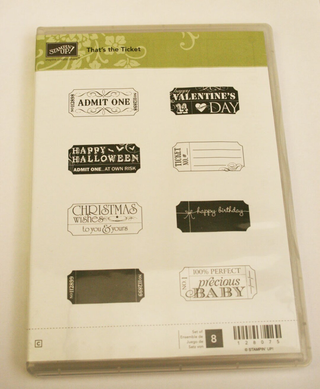 Thats the Ticket Cling Rubber Stamp Set Retired From Stampin Up Etsy