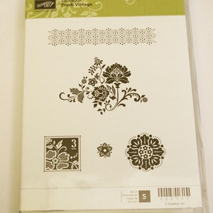 Fresh Vintage Clear Mount Rubber Stamp Set retired from Stampin Up