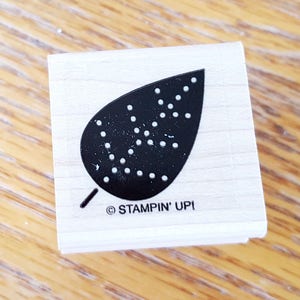 Leaf with Dots Rubber Stamp retired from Stampin Up
