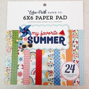 6 x 6 Inch My Favorite Summer Designer Paper Pad from Echo Park Paper Co.