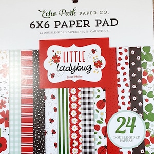 6 x 6 Inch Little Ladybug Designer Paper Pad from Echo Park Paper Co.