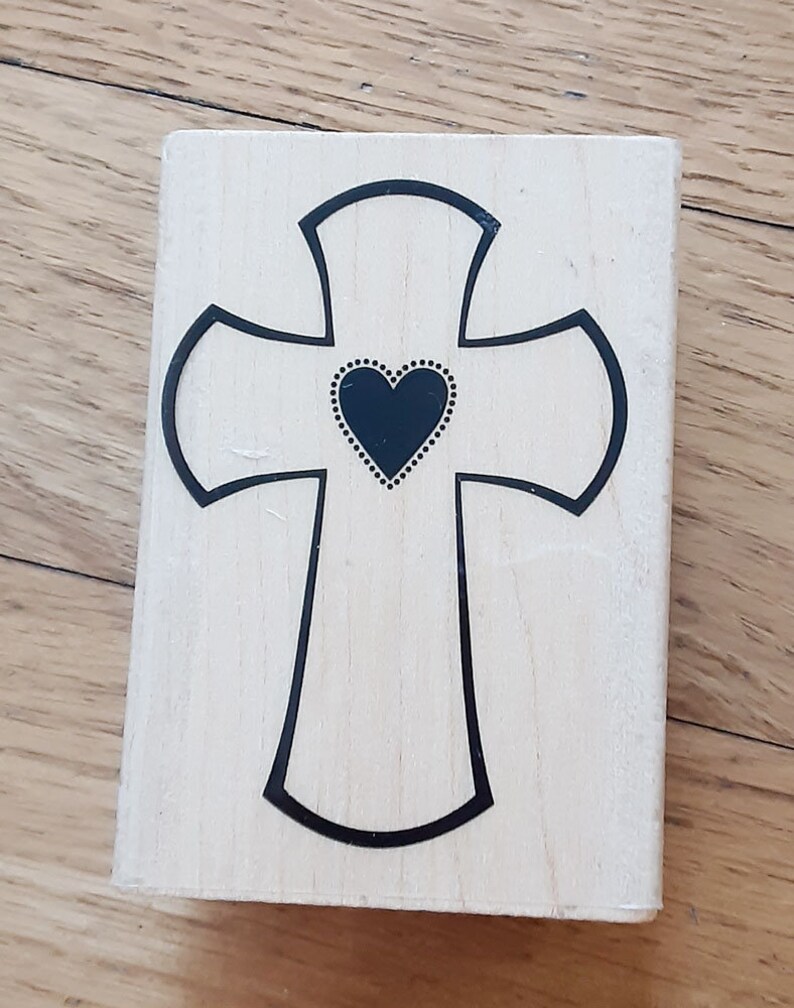 Sacred Heart Cross Rubber Stamp from Stampabilities