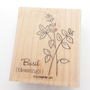 Basil Blessings Rubber Stamp retiré de Stampin Up