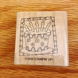 Birthday Cake In A Frame Rubber Stamp retired from Stampin Up