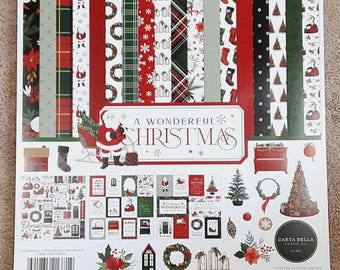 12 x 12 Inch A Wonderful Christmas Designer Collection Kit from Carta Bella Paper Co.