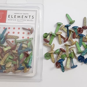 40 clavos circulares con purpurina primaria premium mediana de American Crafts