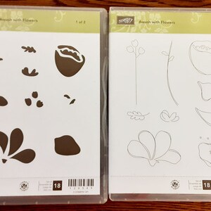 Awash with Flowers 2-Step Stampin Rubber Stamp Set retiré de Stampin Up