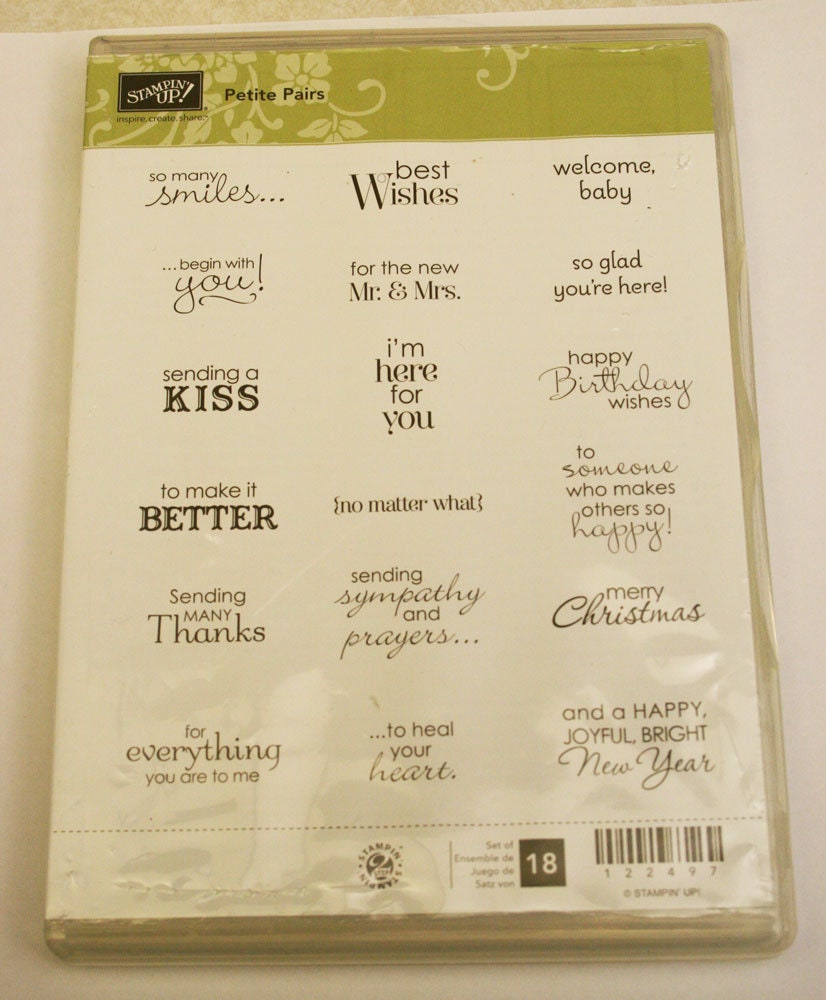 Petite Pairs Clear-mount Rubber Stamp Set Retired From Stampin Up - Etsy
