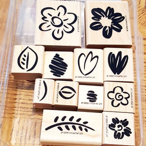 Fleurs fantaisistes Stampin Rubber Stampin Set en deux étapes retiré de Stampin Up