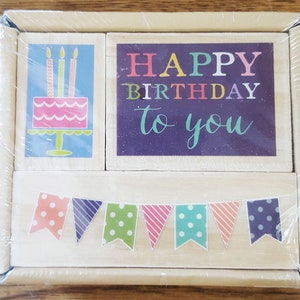 Happy Birthday Rubber Stamp Set from Hampton Art
