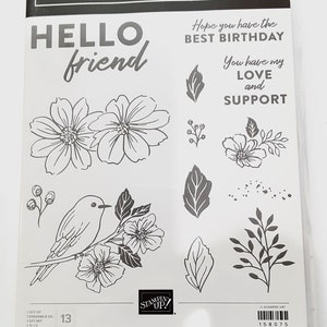 Stampin up Hello Friend Stamp Set - Etsy