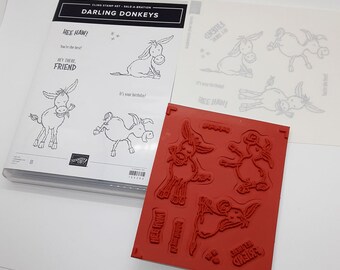 Darling Donkeys Cling Mount Rubber Stamp Set retired from Stampin Up