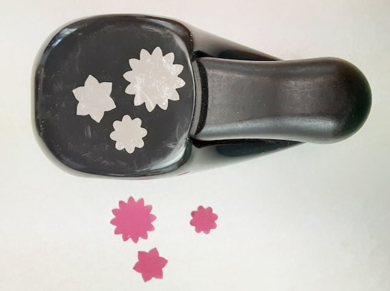 Large Boho Blossoms Three Flowers Whale Tail Paper Punch 