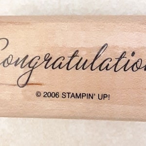 Felicidades, el sello de goma se retiró de Stampin Up